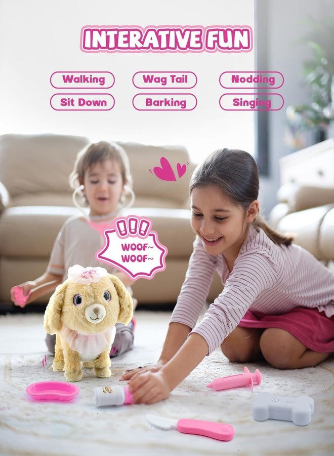 Airbition Plush Toy Dog for Girls, Interactive Dog Puppy Toys, for 2 3 4 5Year Old Toddler Kids, Walking, Barking, Tail Wagging, Remote Control Realistic Stuffed Animal, 11 Accessories - Image 3
